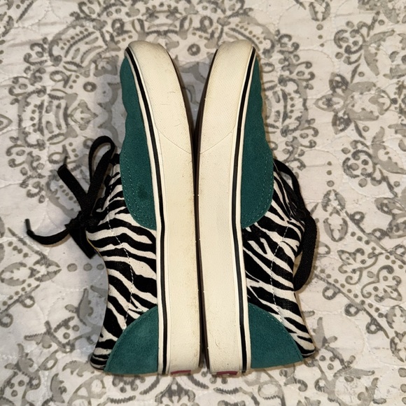 VANS Comfycush Zebra Print Suede Teal Blue Sneakers Men’s US 4.5 women’s US 6 - Picture 4 of 6